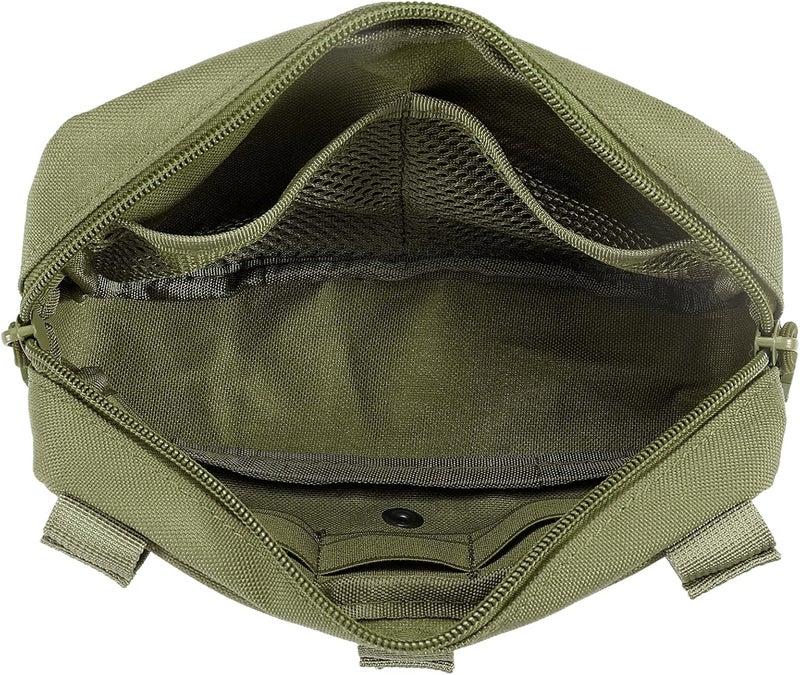 FRTKK Tactical Molle Admin Pouch Utility Laser Cut EDC Tool Pouch Bag Horizontal Modular Pouches Include US Flag Patch and Keychain - Image 3